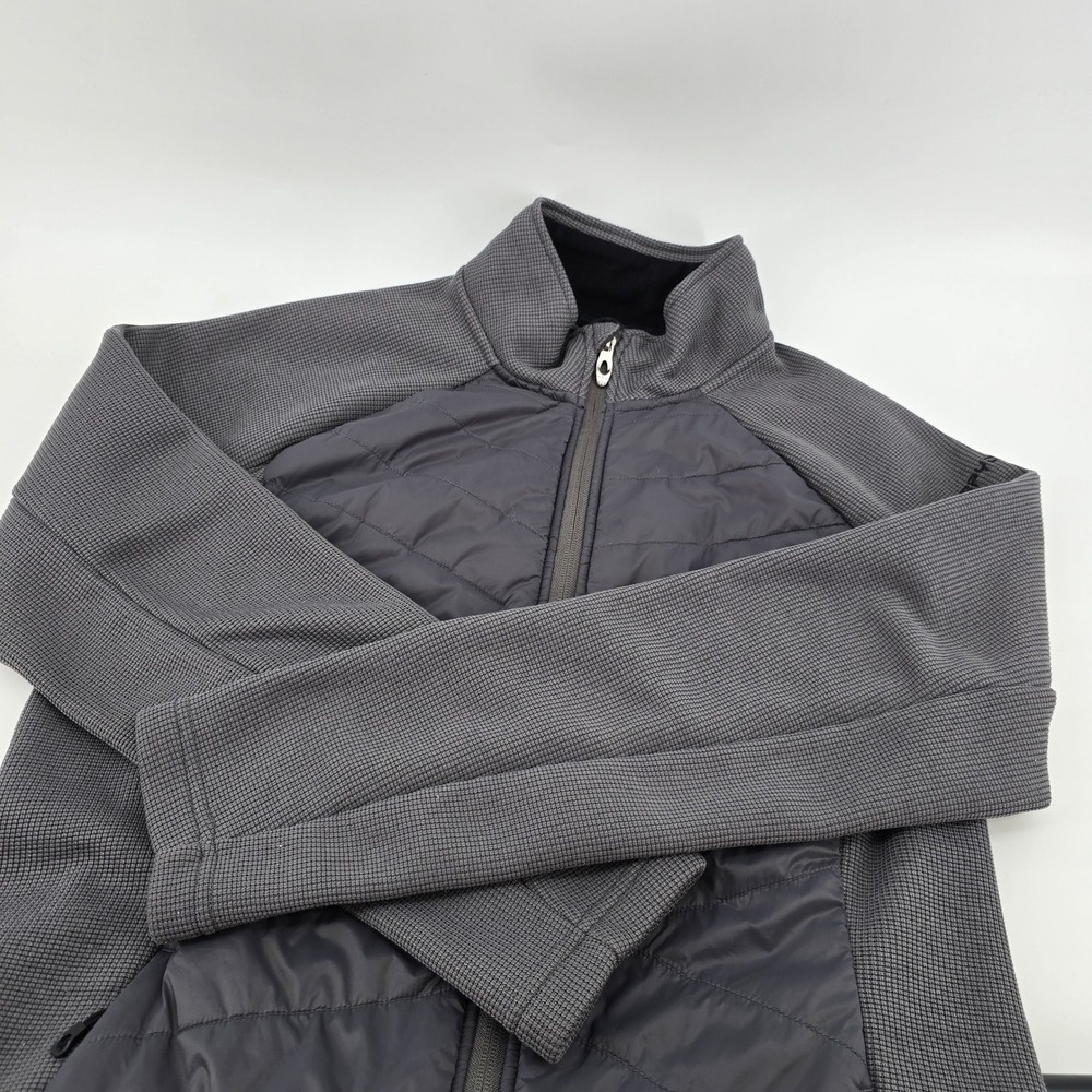 Spyder Hybrid Jacket Women Quilted Puffer Waffle Knit Fleece Grey L NWOT